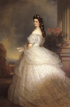 弗朗玆 夏維爾 溫特哈特 Empress Elisabeth of Austria with diamond stars on her hair 弗朗玆 夏維爾 溫特哈特 Empress Elisabeth of Austria with diamond stars on her hair